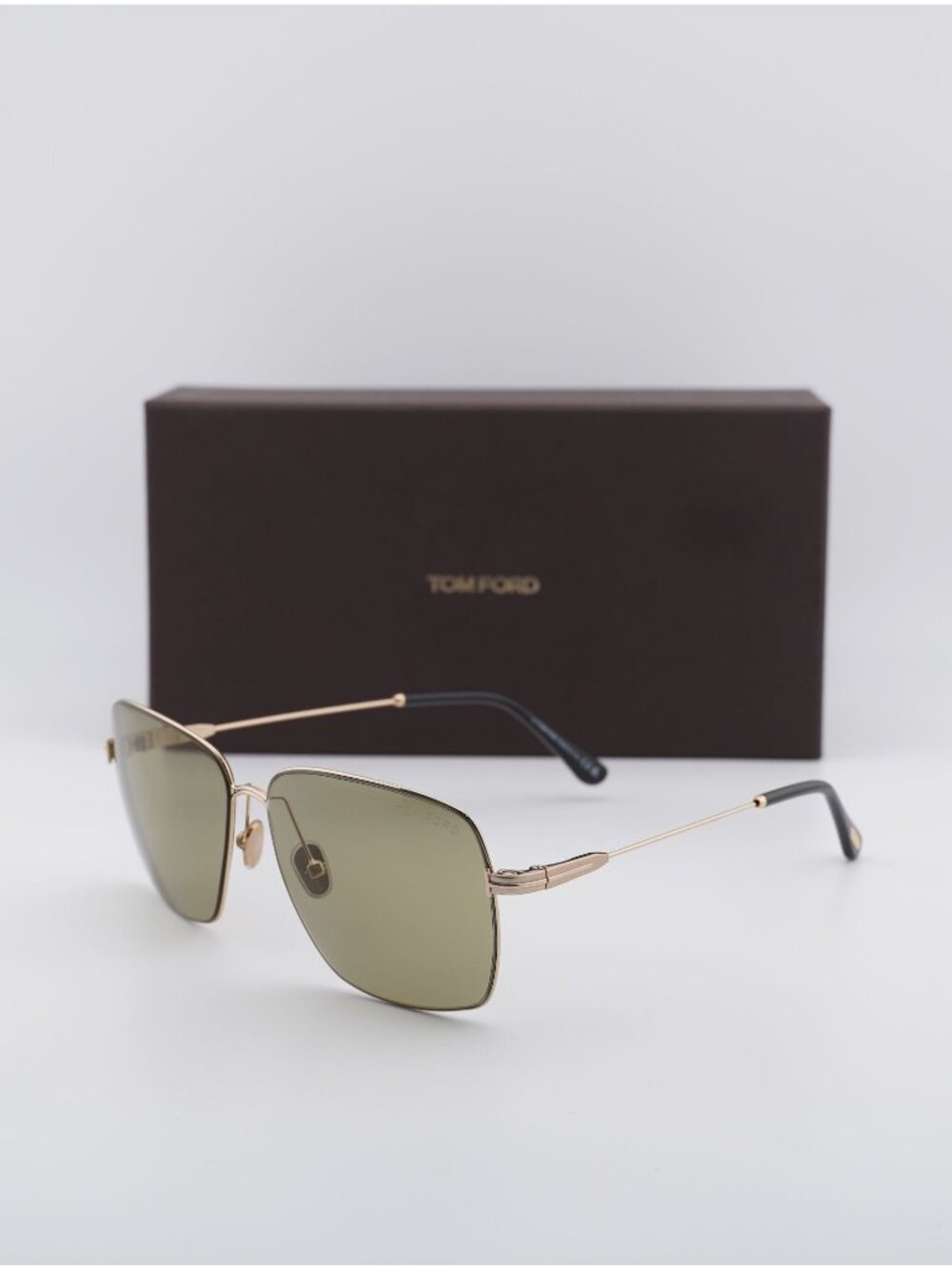 Tom Ford Pierre FT0994 28N Square Sunglasses - Rose Gold/Green